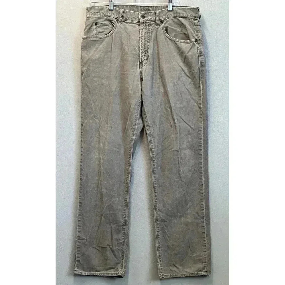 J Crew Corduroy Pants Mens 36x32 Vintage Cord Style Gray Academia Classic Peppy